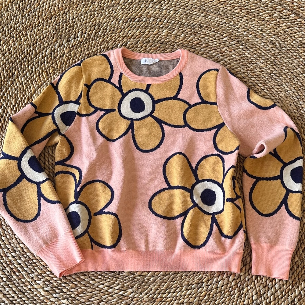 THML Bold Floral Crewneck Sweater